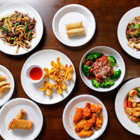 An assortment of Asian appetizers