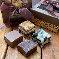 An assortment of 4 decorative chocolates
