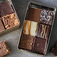 An assortment of 6 decorative chocolates