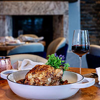 Roasted Chicken and a glass of wine
