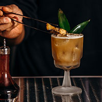 Bartender creating a cocktail